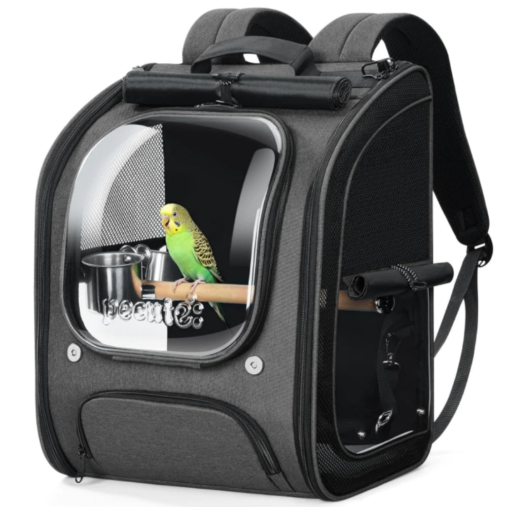 Bird Carrier Parrot Backpack Bag with Perch Cups for Small Pets,Birds,Cockatiel,Portable Bird Cage for Parrots Outdoor Travel