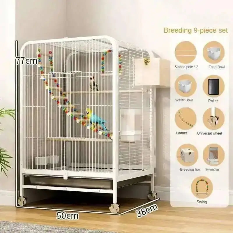 Villa Cage Large Breeding Bird Bird Tiger Skin Parrot Cage Xuan Phoenix Parrot Cage Hachiko Luxury Large Special
