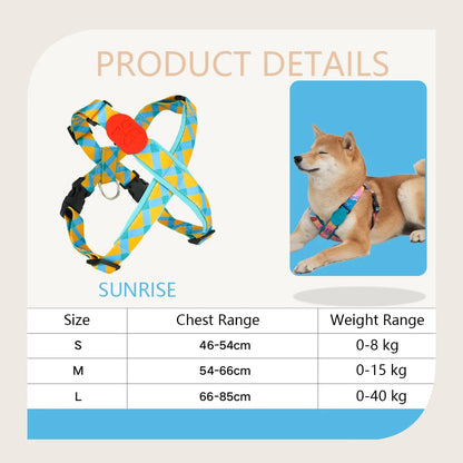 Premium Explorer Harness Y-Shaped Dog HarnessAdjustable Durable Nylon Soft Padding Metal Buckles and Leather Handle for Pets