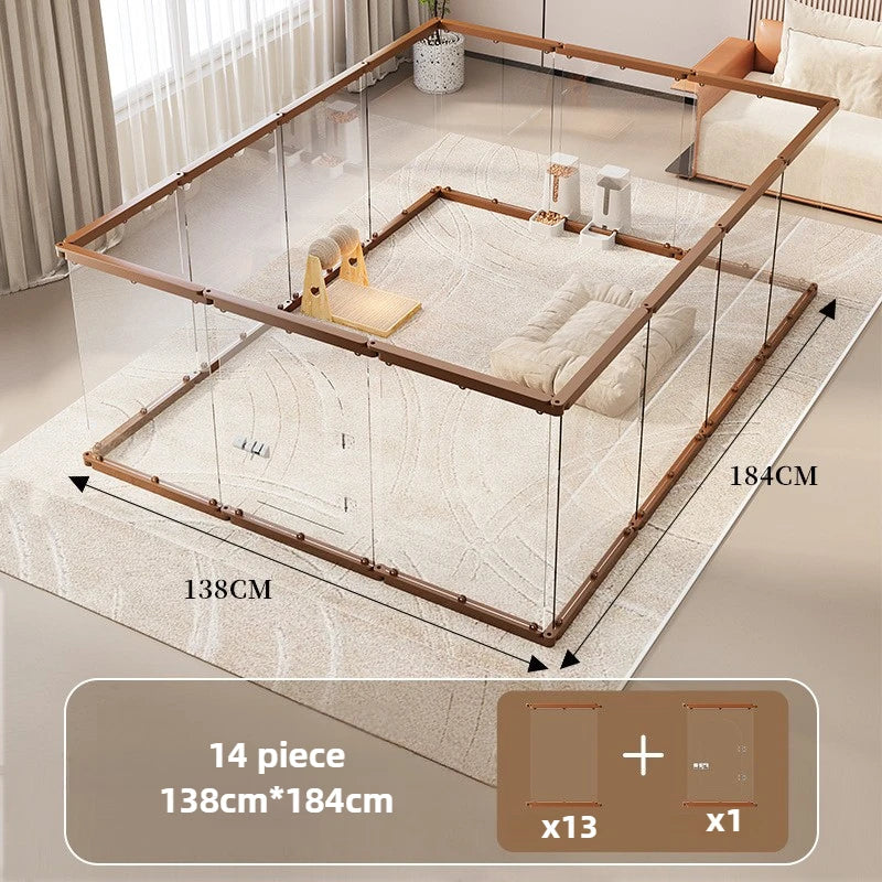 Acrylic Pet Fence with Insulation Dog Cage Transparent Dog Kennel for Indoor Dogs Crate furniture DIY Freely Combined House