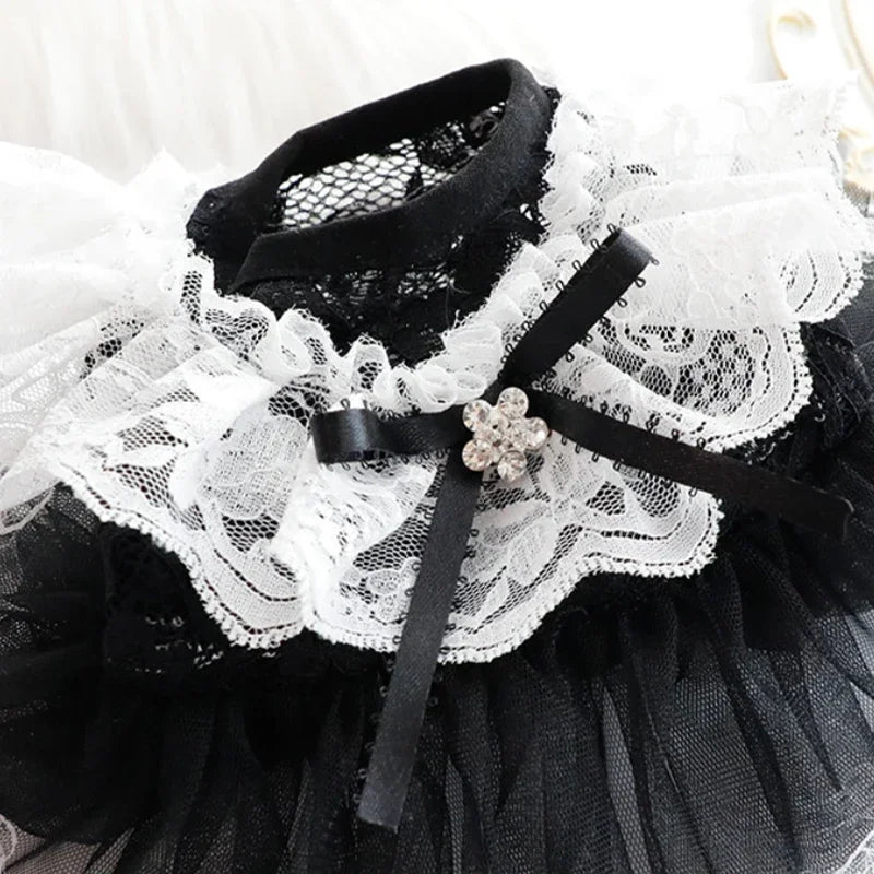 Cat Princess Dresses Dog Lace Mesh Dress Spring/Summer Thin Clothes for Small Dogs Cats Pets Sweet Clothing