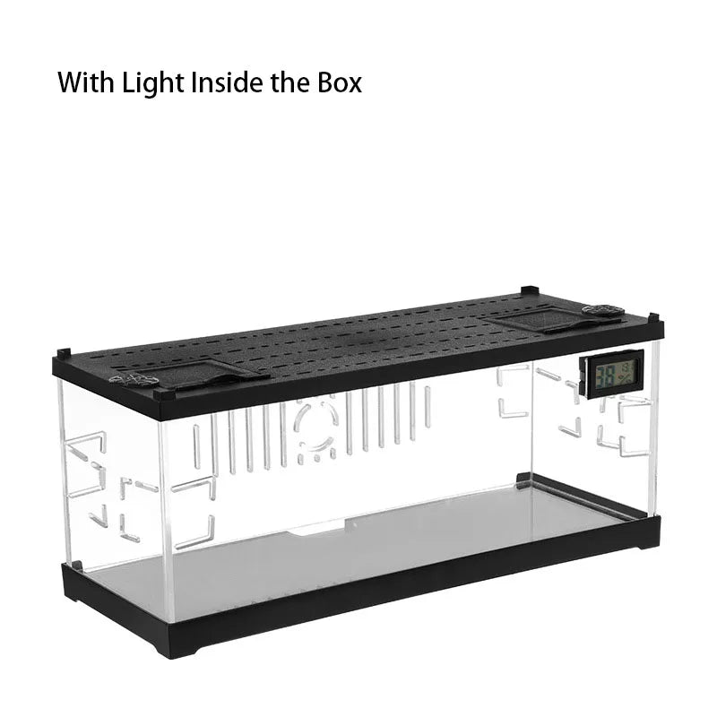 Transparent Reptile Pet Breeding Box Crawling Pet Feeding Box Lizard Silkworm Scorpion Beetle Insect Box Pet House Acrylic Cage