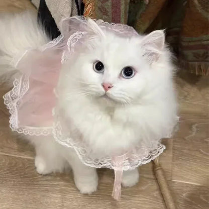Cat Princess Dresses Dog Lace Mesh Dress Spring/Summer Thin Clothes for Small Dogs Cats Pets Sweet Clothing