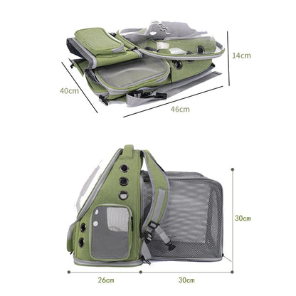Expandable Large Capacity Pet Cat Carrying Bag Breathable Backpacks For Small Dogs Cats Outgoing Travel Airline Transport
