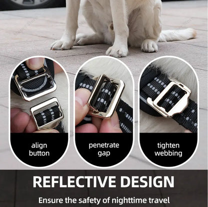 Dog Harness for Large Dogs Heavy Duty No Pull Service Dog Vest with Dog Seat Belt Reflective Adjustable Pet Harnes