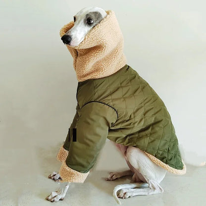 Thickened Lamb Wool Two in One Dog Cotton Coat Windproof Warm Coat High Necked Large Dog Outdoor Trendy Clothing Pet Winter Vest