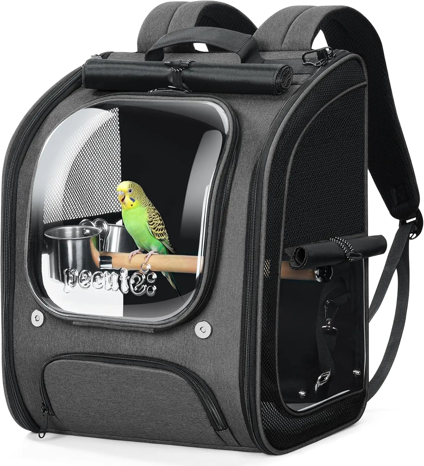 Bird Carrier Parrot Backpack Bag with Perch Cups for Small Pets,Birds,Cockatiel,Portable Bird Cage for Parrots Outdoor Travel