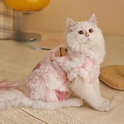 Warm Cat Vest Kitten Ragdoll British Shorthair Silver Shaded Cat Winter Autumn Clothes Cute Small Cat Outfit Cozy Pet Apparel