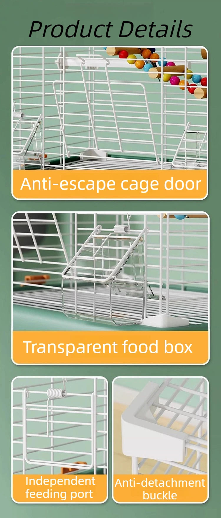 Parrot Cage Large Space Luxury Iron Household Bird Cage Desktop Myna Thrush Cockatiel Nest Home Decorative Parrot Cages House