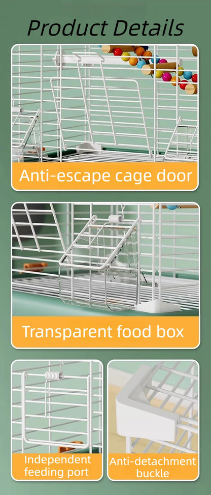 Parrot Cage Large Space Luxury Iron Household Bird Cage Desktop Myna Thrush Cockatiel Nest Home Decorative Parrot Cages House
