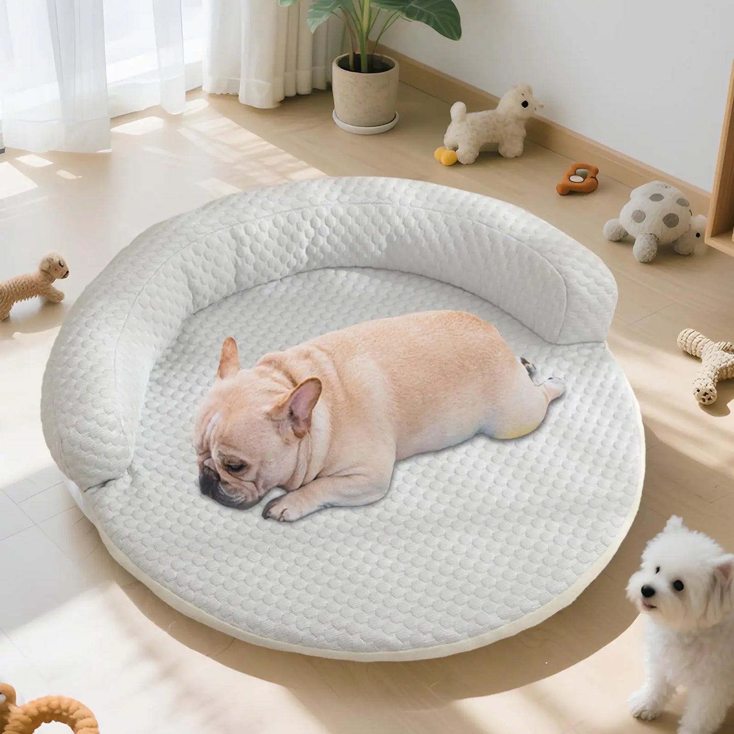 1pcs New Product Summer Pet Cool Pad Dog Kennel Summer Iced Bean Breathable Cool Pet Mat Round Cat Cushion Dog Bed Supplies