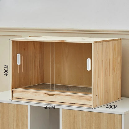 Wooden Bird Cage Parrot Pigeon Birds House with Drawers Ventilate Large Space Bird Nests Home Birds Breeding Box Aviary Pigeon