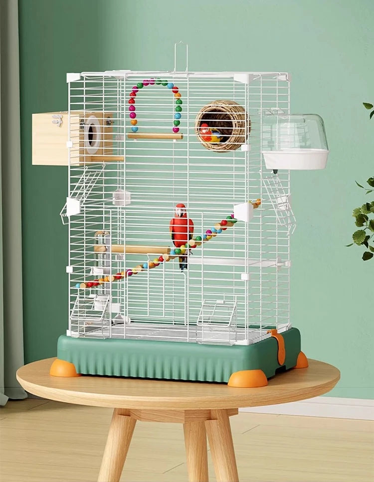 Parrot Cage Large Space Luxury Iron Household Bird Cage Desktop Myna Thrush Cockatiel Nest Home Decorative Parrot Cages House