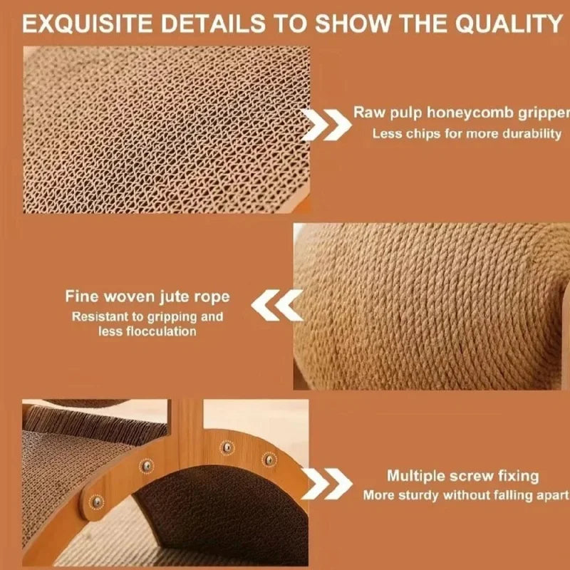 2-in-1 Wooden Cat Scratching Ball And Sisal Scratch Board Durable Solid Wood Paw Toy for Cats And Kittens Pet Supplies