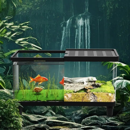 Multifunctional Transparent Reptile Terrarium Visual Breathable Lizard Breeding Box with Cover Reptile Habitat Landscaping