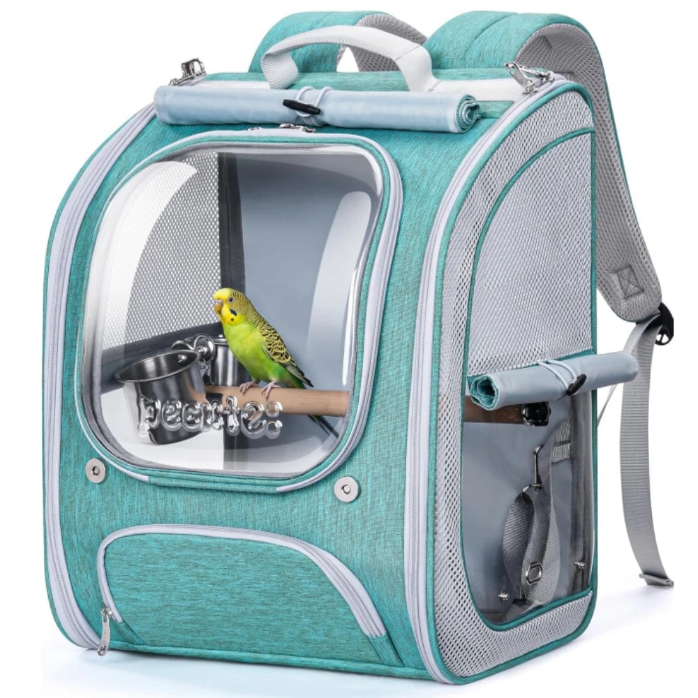 Bird Carrier Parrot Backpack Bag with Perch Cups for Small Pets,Birds,Cockatiel,Portable Bird Cage for Parrots Outdoor Travel