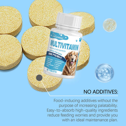 Multivitamin Supplement Tablets for Dogs and Cats, Meat Essence Formula, Vision Support, Strong Bones, Energy Metabolism Boost