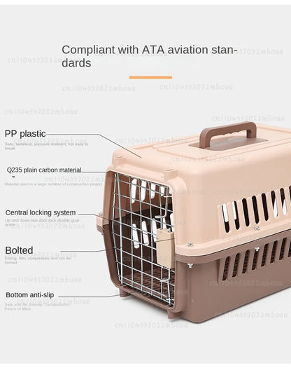 Outdoor Large Plastic Cat CageLarge Airline Pet CageCat Shipping Box Portable Pet Supplies