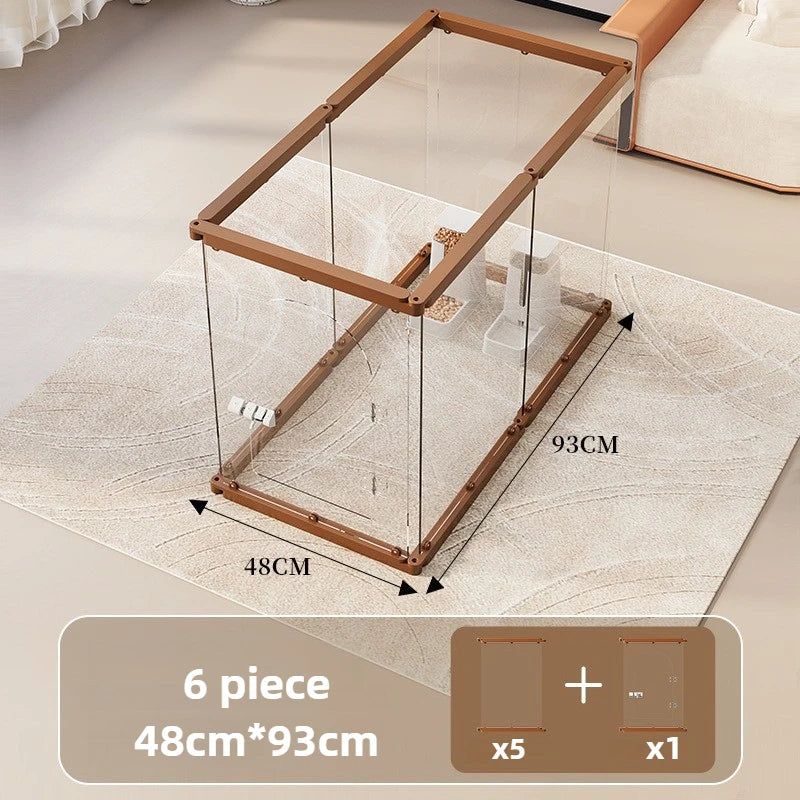 Acrylic Pet Fence with Insulation Dog Cage Transparent Dog Kennel for Indoor Dogs Crate furniture DIY Freely Combined House