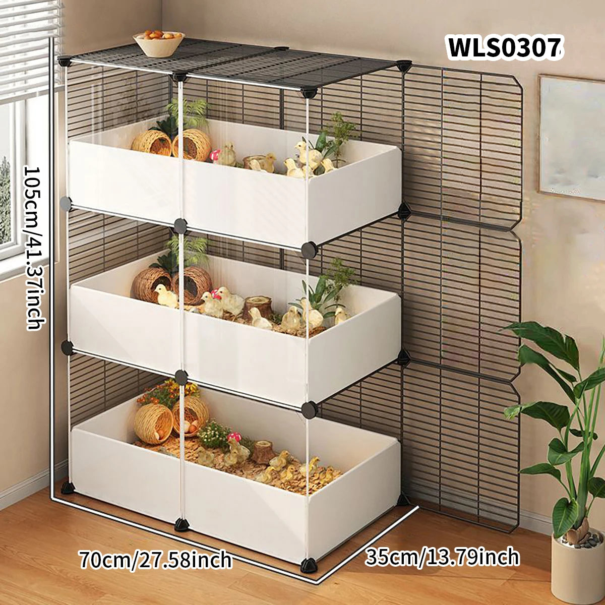 Hamster Cage for Home Use, Luxury Villa for Golden Hamsters, Small Chicken Breeding Observation Cage, Empty Cage