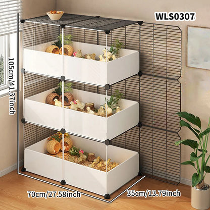 Hamster Cage for Home Use, Luxury Villa for Golden Hamsters, Small Chicken Breeding Observation Cage, Empty Cage