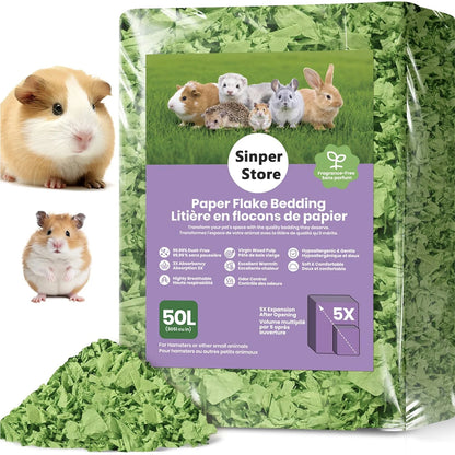 Hamster Bedding Dust-Free Guinea Pig Paper Bedding Odor Control Paper Bedding, Cozy Animal Bedding for Rabbit Rat Syrian Dwarf