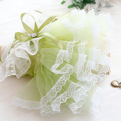 Cat Princess Dresses Dog Lace Mesh Dress Spring/Summer Thin Clothes for Small Dogs Cats Pets Sweet Clothing