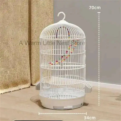 Wrought Retro Household Bird Nordic Round Iron Metal Parrot Cage Large Size Luxury Bird Villa Creative White Parrot House L