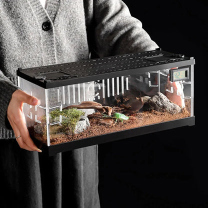 Transparent Reptile Pet Breeding Box Crawling Pet Feeding Box Lizard Silkworm Scorpion Beetle Insect Box Pet House Acrylic Cage