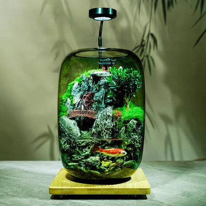 Glass Aquariums Ecological Hydroponics Plant Bottle Small Desktop Decoration Fish Tank Multi-functional Landscape Aquariums