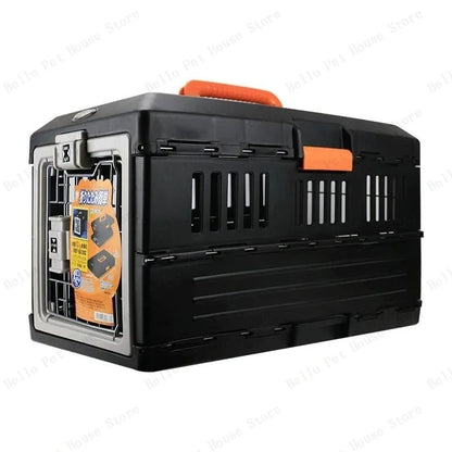 Portable foldable dog cage Oversized breathable pet airline box Car pet cage for traveling Multi-function foldable pet cage