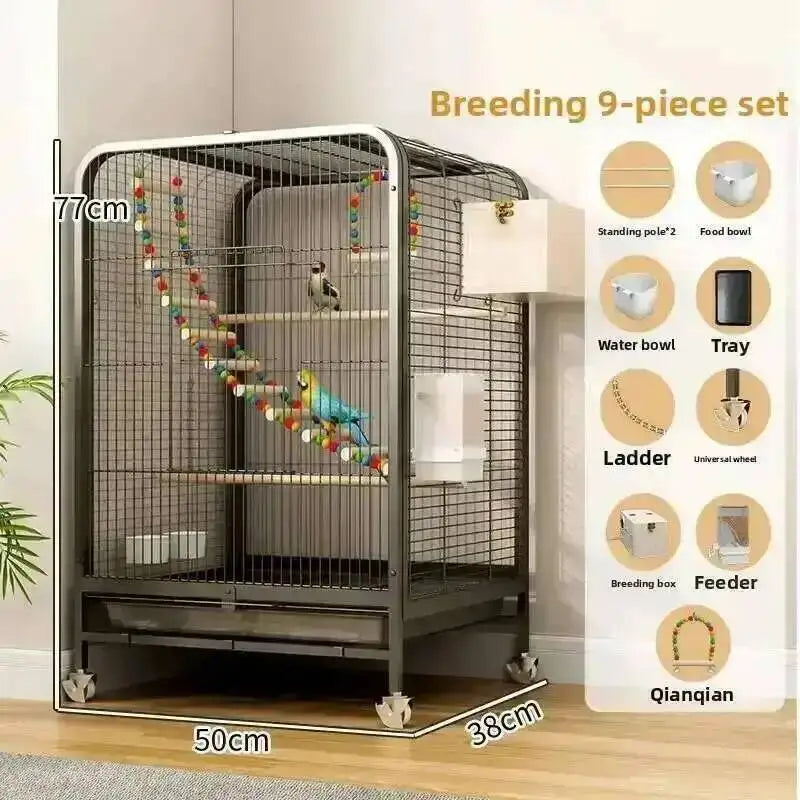 Villa Cage Large Breeding Bird Bird Tiger Skin Parrot Cage Xuan Phoenix Parrot Cage Hachiko Luxury Large Special