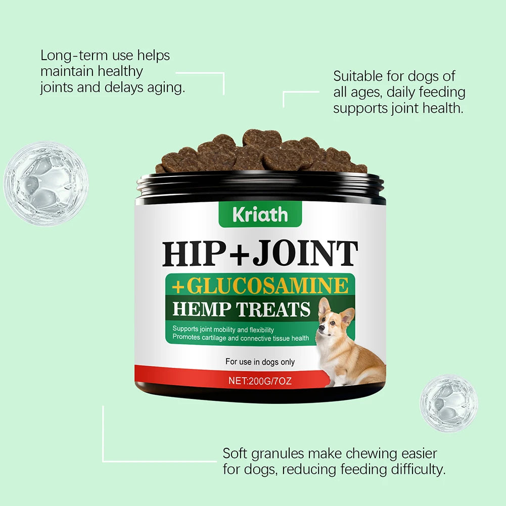 200g Dog Joint Supplement Soft Chews For Senior Dogs Natural Dog Joint Support For Improved Mobility For Senior Dogs