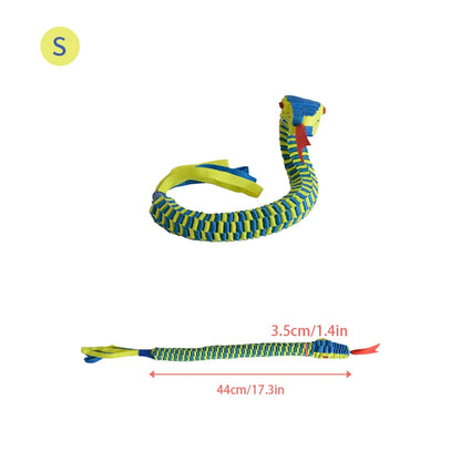 Durable Snake Shaped Dog Rope Toy Interactive Floating Pet Chew Toy for Teething Training Tug of War 3 Sizes