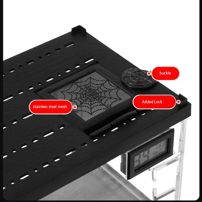 Transparent Reptile Pet Breeding Box Crawling Pet Feeding Box Lizard Silkworm Scorpion Beetle Insect Box Pet House Acrylic Cage