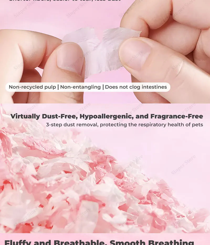 Hamster Bedding Dust-Free Guinea Pig Paper Bedding Odor Control Paper Bedding, Cozy Animal Bedding for Rabbit Rat Syrian Dwarf