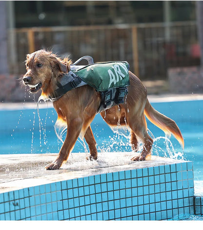 Dog Life Jacket with Airbags, Adjustable Pet Life Vest for Swimming, Oxford Fabric, Reflective Strips, S/M/L,Red / Green / Blue