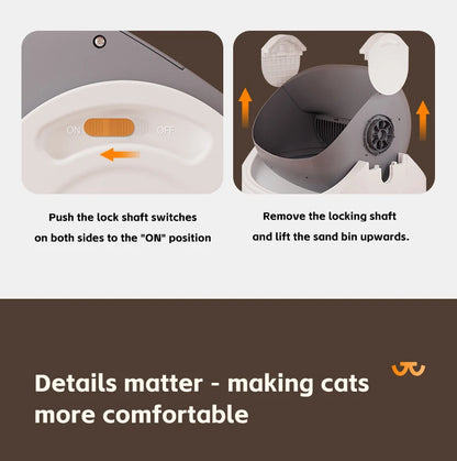 Pokpaw CL16 Smart Cat Litter Box with App Control 76L Self-cleaning Automatic Semi Enclosed Cat Litter Box Cat Toilet Supplies