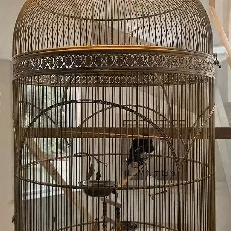Extra Large iron Cylindrical Bird Cages courtyard outdoor Parrot Large Villa Cage European retro Cage Birds Budgie Canary Bird Z