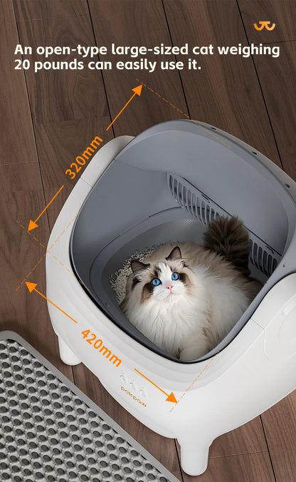 Pokpaw CL16 Smart Cat Litter Box with App Control 76L Self-cleaning Automatic Semi Enclosed Cat Litter Box Cat Toilet Supplies