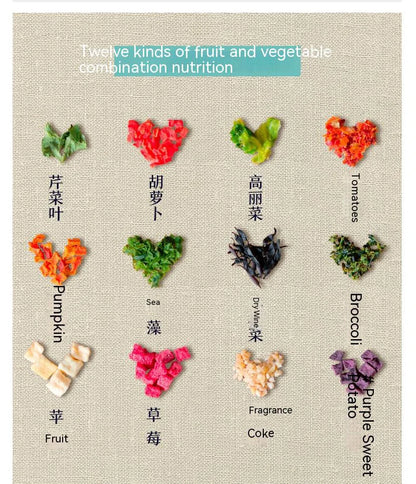 Pet snacks fruits and vegetables dried vegetables dog food mate mixed dehydrated freeze dried nutritious food
