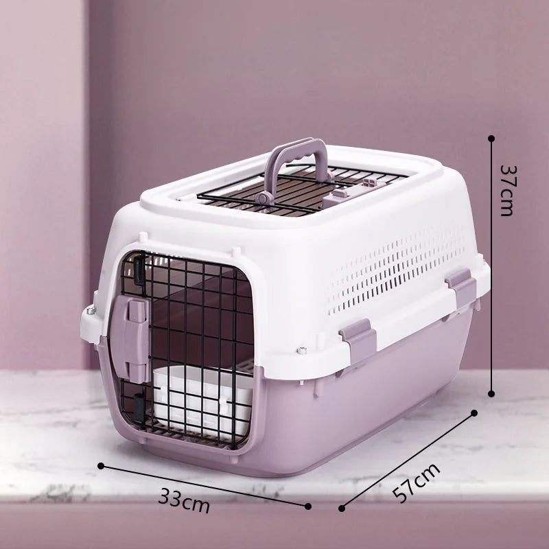 Sturdy Pet Airline Box Ventilated Dog Shipping Box Multi-purpose Cat Cage Portable Pet Transport Cage Pet Supplies
