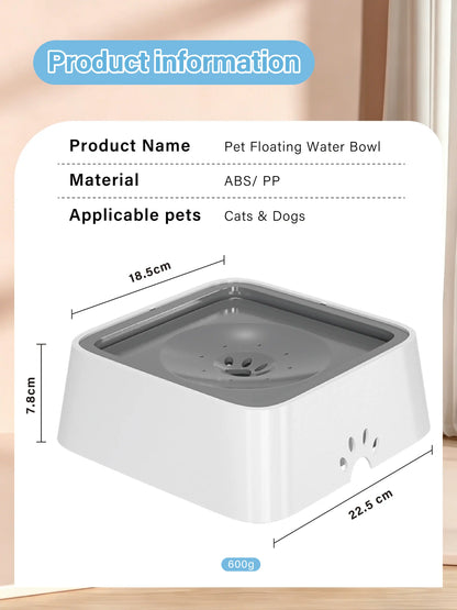 Floating Pet Bowl 1L Pet Water Dispenser ABS Plastic Pet Drinking Bowl Keeps Fur Dry for Long-Haired Pets Drinking Dispenser