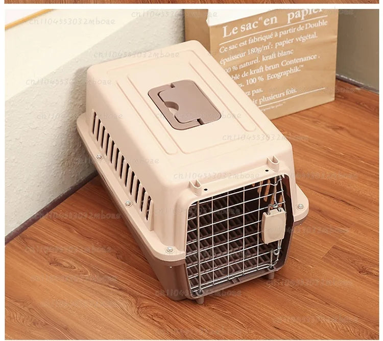 Outdoor Large Plastic Cat CageLarge Airline Pet CageCat Shipping Box Portable Pet Supplies