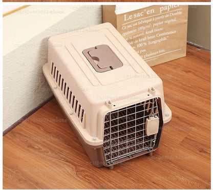 Outdoor Large Plastic Cat CageLarge Airline Pet CageCat Shipping Box Portable Pet Supplies