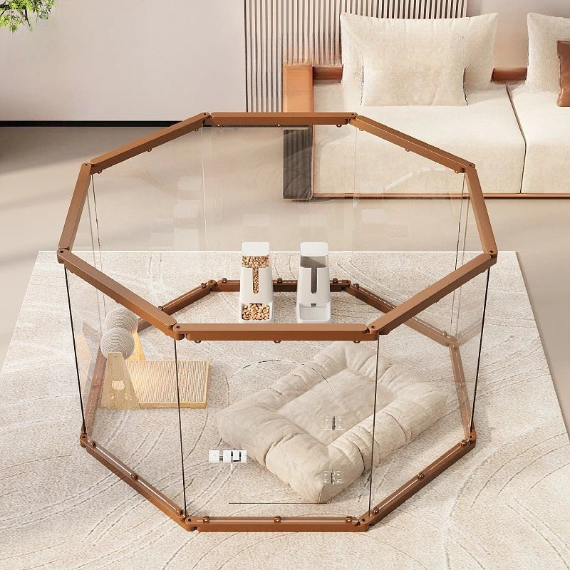 Acrylic Pet Fence with Insulation Dog Cage Transparent Dog Kennel for Indoor Dogs Crate furniture DIY Freely Combined House