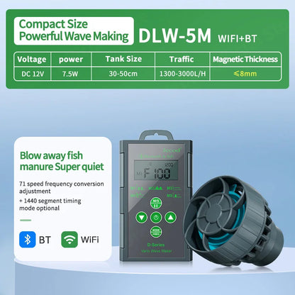 Jebao Jecod DLW Series Aquarium Smart Wave Maker Flow Pump with WiFi LCD Controller for Fish Tank