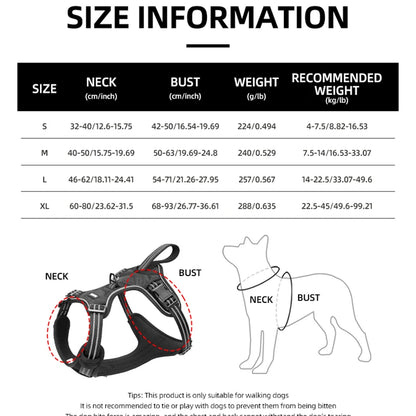 Dog Harness for Large Dogs Heavy Duty No Pull Service Dog Vest with Dog Seat Belt Reflective Adjustable Pet Harnes