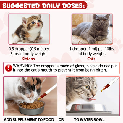 Liquid Iron Caramel Flavor Treatment for Cats Helps with Iron Levels Deficiency Formation of Red Blood Cell Oxygen in Hemoglobin