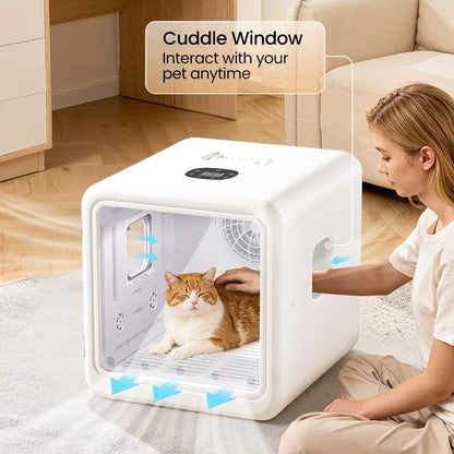 ROJECO 70L Smart Pet Dryer Box Automatic Temperature Control 360° Drying Ultra Quiet Pet Hair Grooming For Dog Cat Dryer 4 Speed